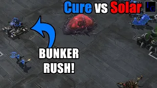 A Surprising BUNKER RUSH! (Cure vs Solar) | StarCraft 2 SC2 Professional Game Pro TvZ ZvT Match