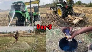 Day-2 हकाई अभी तक चल रही है | John Deere 5050d with 7 tines cultivater | मूँग में first दवाई का dose