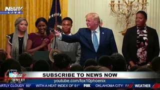 PRAYER FOR TRUMP: President lets woman take over the mic to pray