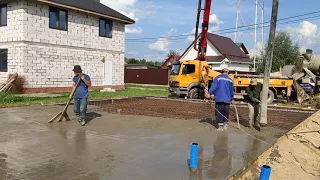 Заливка фундаментной плиты