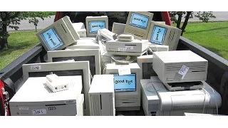 Vintage Mac computers at the recycling center