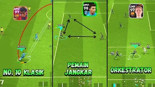 PENJELASAN 6 GAYA BERMAIN GELANDANG!! NO. 10 KLASIK, PEMBURU CELAH, DLL. - EFOOTBALL 2024 MOBILE