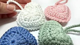 💕 How to crochet a heart from leftover yarn? A cute gift for Valentine's Day.