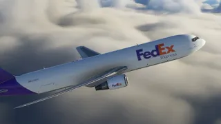 FedEx Boeing 767-300F Landing at New York EWR (-292 FPM) - MSFS