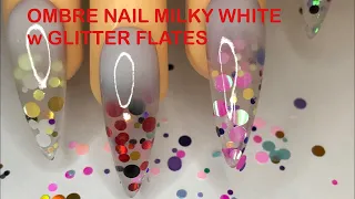 HOW DO I WORK w HAND TRAINER/ OMBRE NAIL MILKY WHITE w GLITTER FLAKE