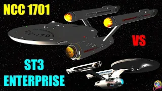 NCC 1701 VS Damaged ST3 Enterprise Refit - Both Ways - Star Trek Starship Battles