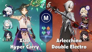 Xiao C0 Hyper Carry & Arlecchino C1 Double Electro - Abyss 4.5 Genshin Impact - Floor 12 9 stars