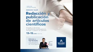 Curso Taller "Redacción y Publicación de Artículos Científicos"