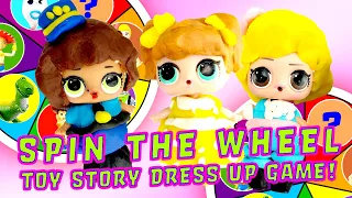 LOL Surprise Dolls Toy Story 4 Spin the Wheel Dress Up Game w/ New Pikmi Pops! W/ MC Swag & Unicorn