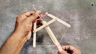 DIY | How to make Powerful Crossbow Miniature from Popsicle Sticks | Crossbow Hunter making