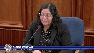 Public Hearing - Senator Sabina F. Perez - May 1, 2024 9AM