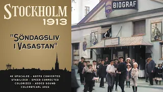 Stockholm 1913: Söndagsliv i Vasastan - Remastered 4K 60fps