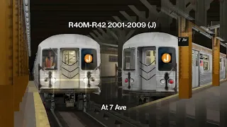 R40M-R42 2001-2009 (J) Mixed Consist at 7th Ave | OpenBVE