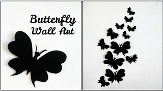 Paper Butterfly Wall Art 2020 || black color paper butterfly || how to make paper butterfly for wall
