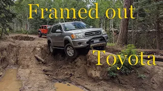 Colorado 4x4 Rescue and Recovery - Framed out Sequoia on the cliff edge!