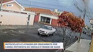 Motociclista é atingido em cruzamento por carro em Franca