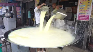 India's Biggest Tawa Kesar Milk Ever | Indian Street Food