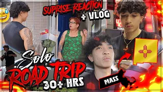 30+ HOUR SOLO ROAD TRIP TO SUPRISE MY MOM! DRIVING FROM MASSACHUSETTS TO NEW MEXICO! VLOG + REACTION