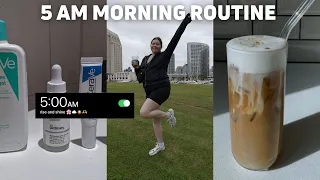 5AM MORNING ROUTINE | fitness, skincare, realistic habits, productivity
