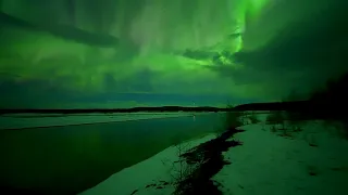 4K REAL TIME WALK UNDER CRAZY NORTHERN LIGHTS! (Fairbanks, Alaska)