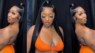 Silky Straigt 32 Inch Wig 🔥 | Half Up Half Down Hairstyle | Ashimary Hair