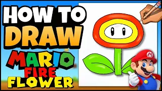 How to Draw a Mario Fire Flower | Mario Art for Kids