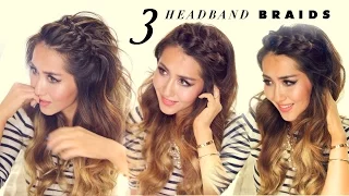 ★ 3 Easy-Peasy HEADBAND BRAIDS | Quick HACK HAIRSTYLES for Short Long Medium Hair