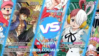 ST13 BY Luffy vs ST11 Uta | One Piece TCG | EB01 Locals Gameplay