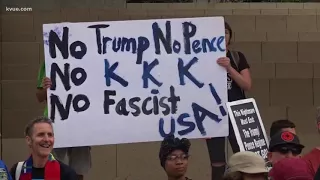 Antifa group protests Trump at City Hall