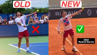 Carlos Alcaraz New & Improved Serve Technique | Roland Garros 2024
