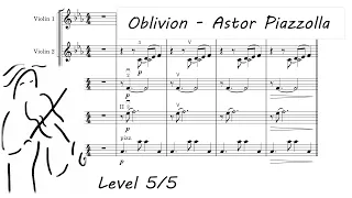 Oblivion. Piazzolla. Music Score for Orchestra. Play Along. Oblivion Orchestra. www.SashaViolin.com