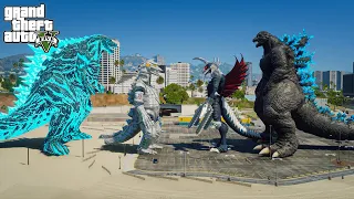 Godzilla Earth, Showa Mechagodzilla vs Godzilla Ride, Gigan - Epic Battle ( GTA V Mods )