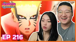 NARUTO'S NEW MODE?! A SACRIFICIAL MOVE?!?! | Boruto Episode 216 Couples Reaction & Discussion