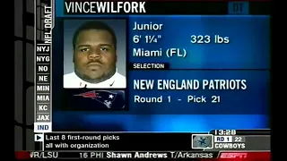 Patriots Select DT Vince Wilfork (2004 NFL Draft)