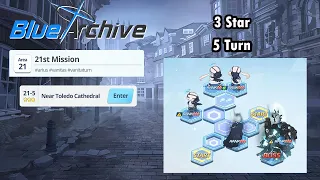 Blue Archive Global - Story Stage Normal 21-5 (3 Star & 5 Turn Clear)