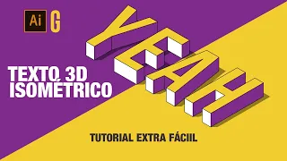 Illustrator Tutorial | Texto 3D Isométrico EXTRA FÁCIL | SUPER EASY 3D Isometric Text