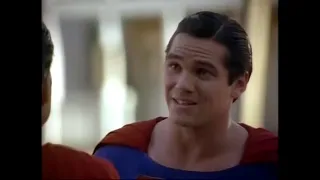 Lois & Clark 1x19 15 - Superman and his clone fly to the sun