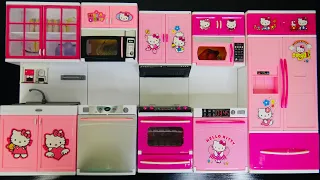 ASMR💝11 Minutes Mixing”Giant Hello Kitty Kitchen Playset” into Slime! Satisfying With Miniatures