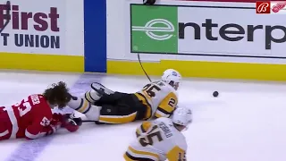 Mo Seider Extremely Lucky After Almost Taking A Skate To The Face