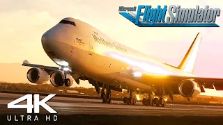 4K EXTREME GRAPHICS! | UPS Boeing 747-8F Brilliant Landing At Ontario Airport | A MSFS Experience