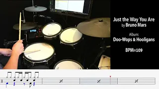 Just The Way You Are | Bruno Mars | Easy Drum Play Along | Shawn Drum Studio