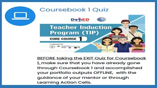 TIP Course Book Quiz 1 Answer key | Deped LMS