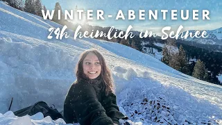 24h Solo-Übernachtung im Schnee ❄️ heimlich & versteckt - ein neues #Mikroabenteuer im Winter