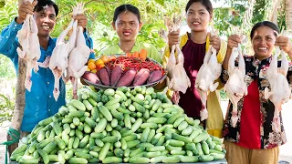 Cooking & Mixed Raw Cucumbers 100KG Salad with Chicken Recipe - Donation Foods in Village
