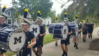 Michigan Drumline 2023 Bowling Green Game Parade Rehearsal