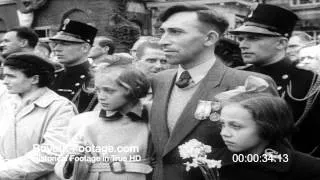 HD Stock Footage Holland Honors WWII Resistance 1951 Newsreel