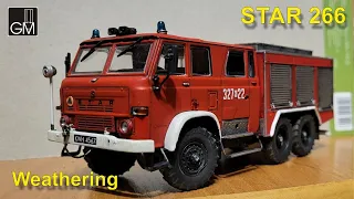 Star 266 straż pożarna deAgostini 1/43 scale model weathering waloryzacja kolekcja ciężarówki PRL