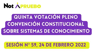 Quinta Votación Pleno Convención Constitucional sobre Sistemas de Conocimiento