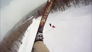 EPIC Ski Jump Fail (Helmet Cam)