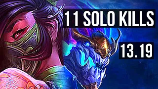 AKALI vs AURELION SOL (MID) | 11 solo kills, 1500+ games, Legendary, 26/3/6 | EUW Master | 13.19